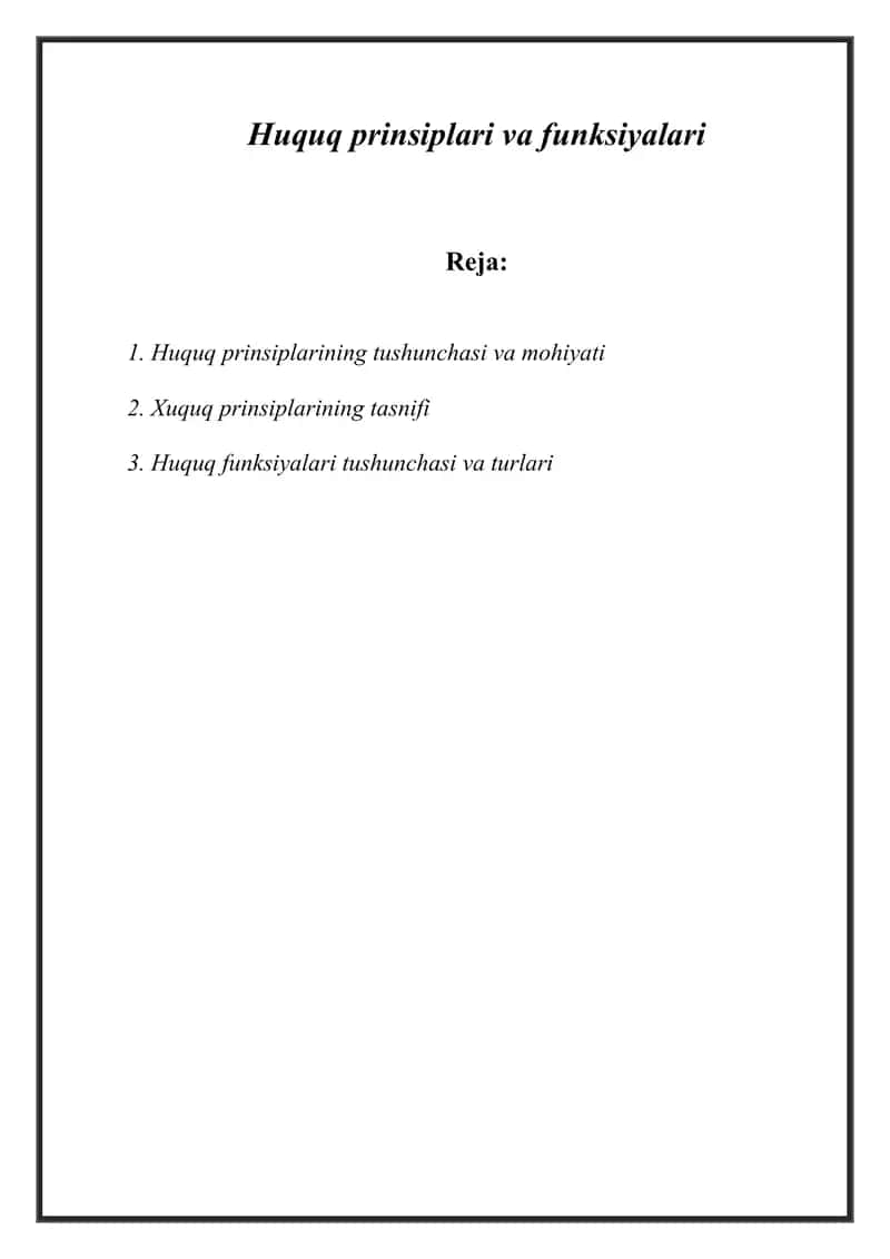 Huquq prinsiplari va funksiyalari 1