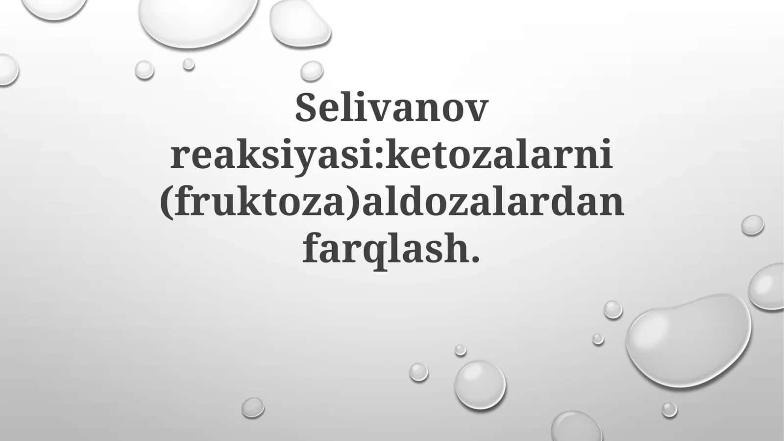 Selivanov reaksiyasi 1