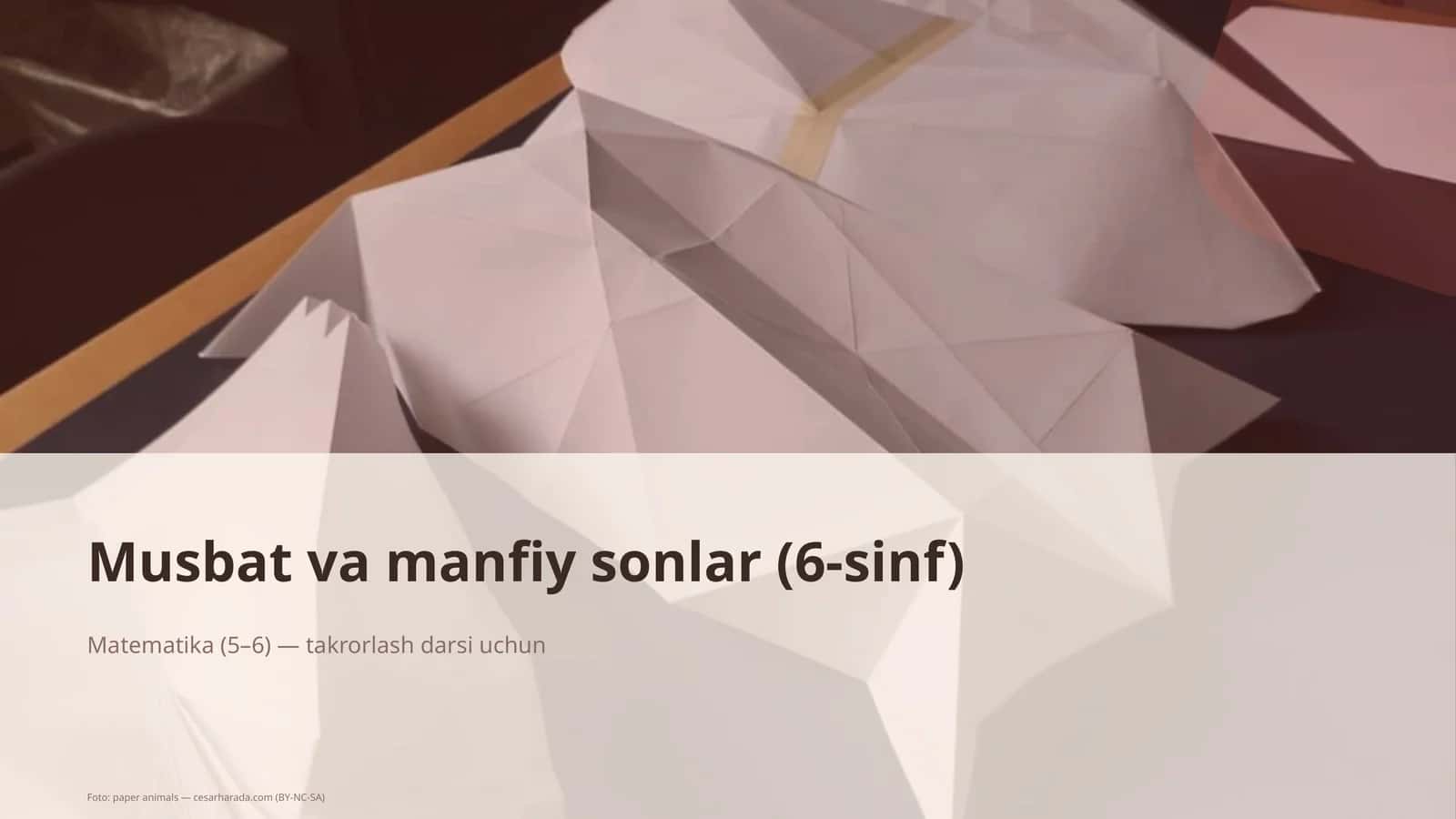 Musbat va manfiy sonlar (6-sinf) 1