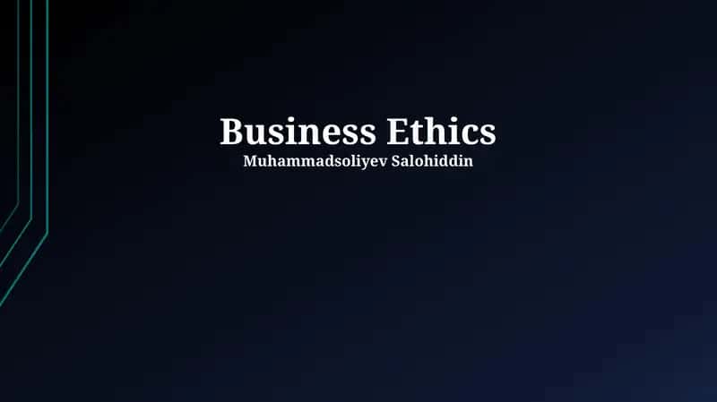 Business Ethics 1