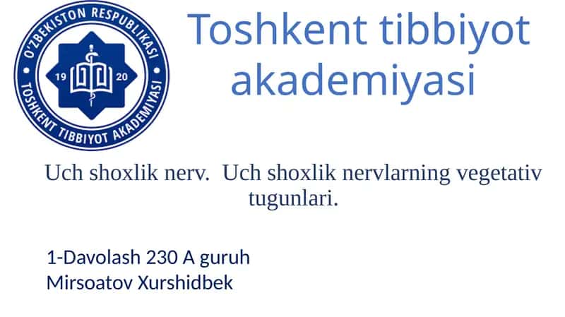 Uch shoxlik nervlarning vegetativ tugunlari 1