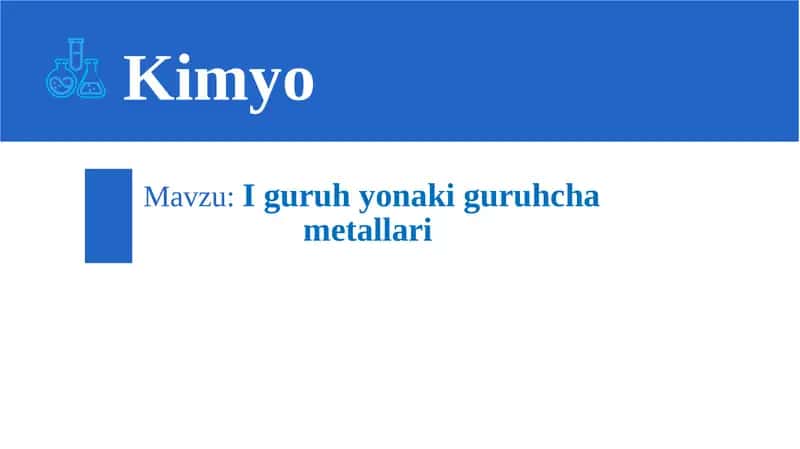 I GURUH YONAKI GURUHCHA METALLARI 1