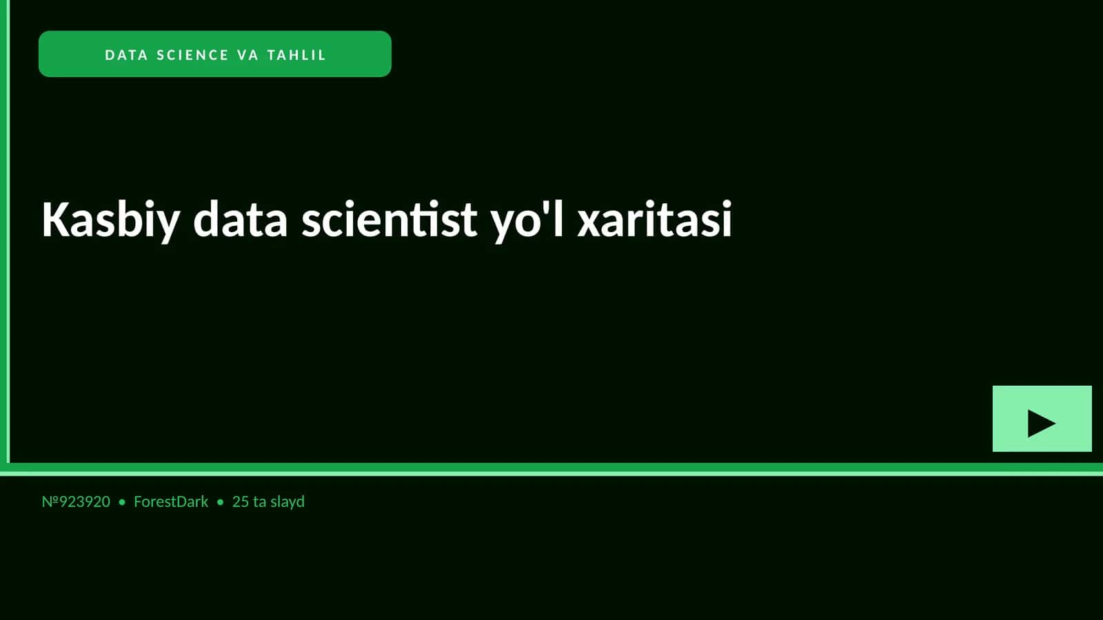 Kasbiy data scientist yo'l xaritasi 1