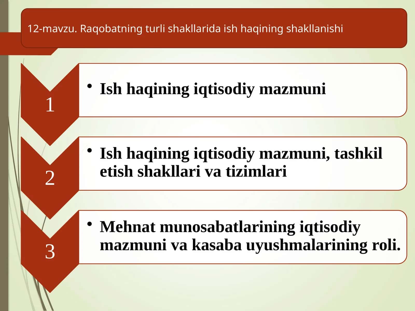 Raqobatning turli shakllarida ish haqining shakllanishi 1