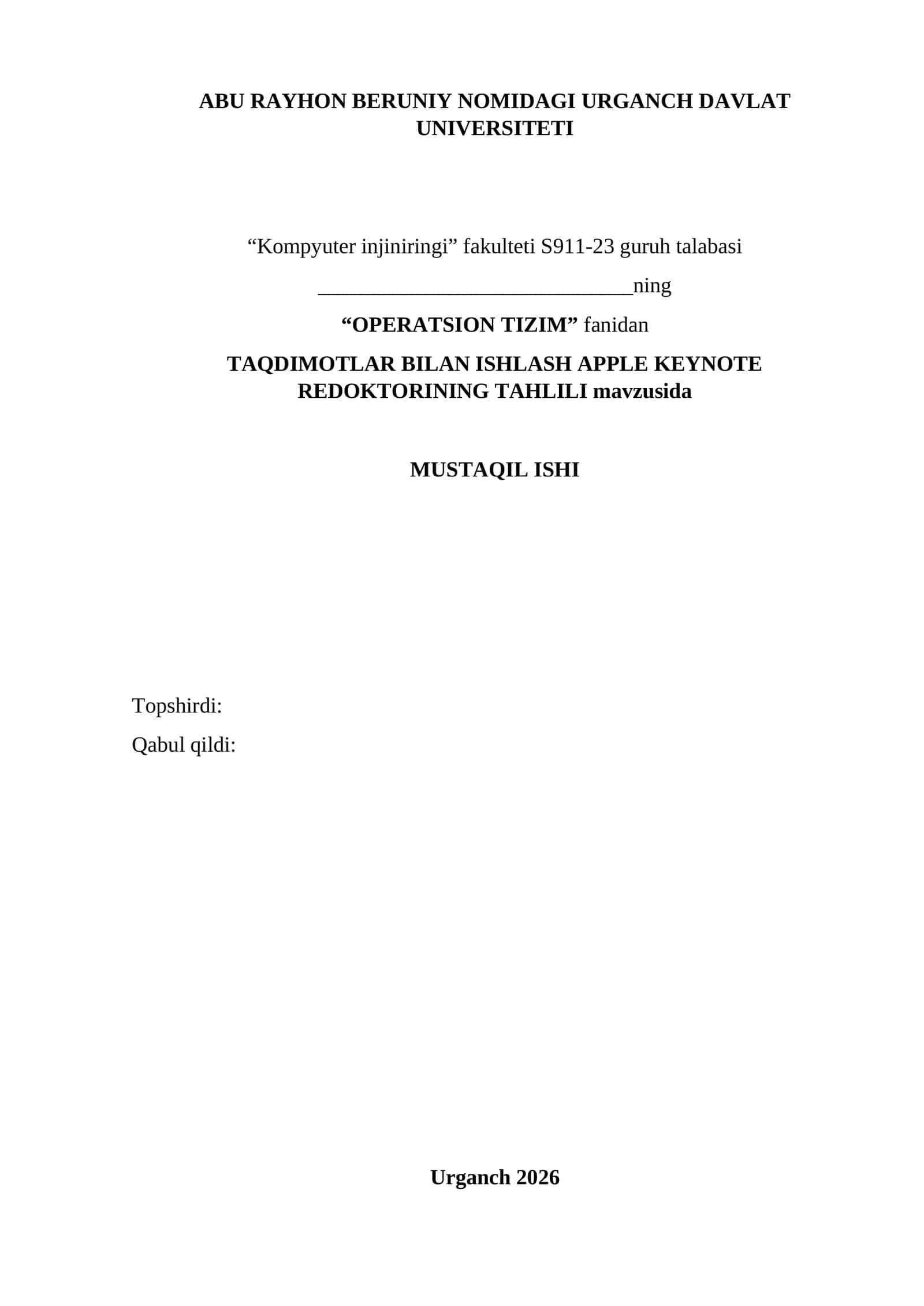 TAQDIMOTLAR BILAN ISHLASH APPLE KEYNOTE REDOKTORINING TAHLILI 1