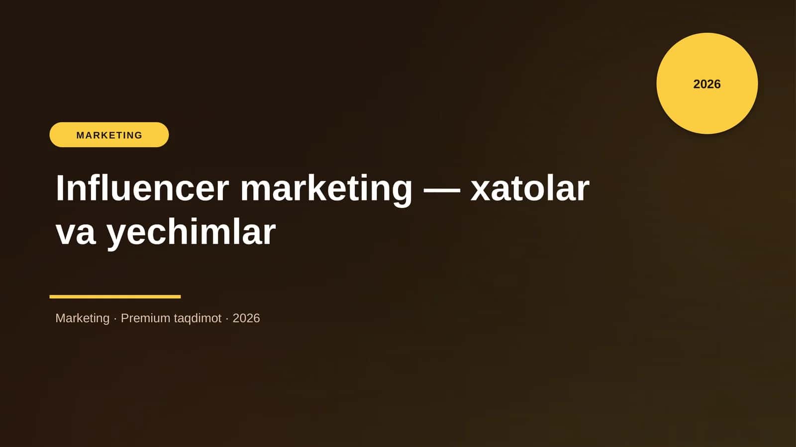 Influencer marketing — xatolar va yechimlar 1