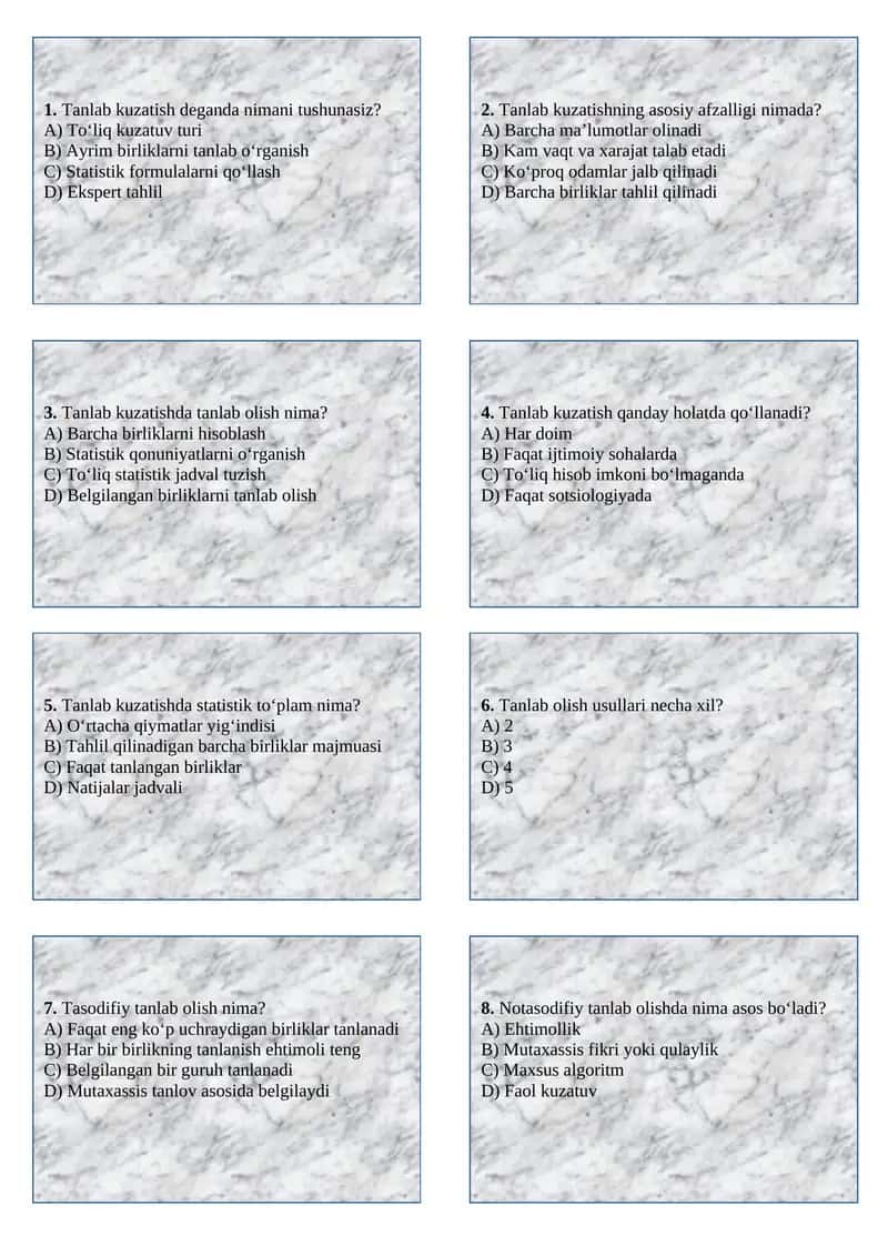 Tanlab kuzatish 1