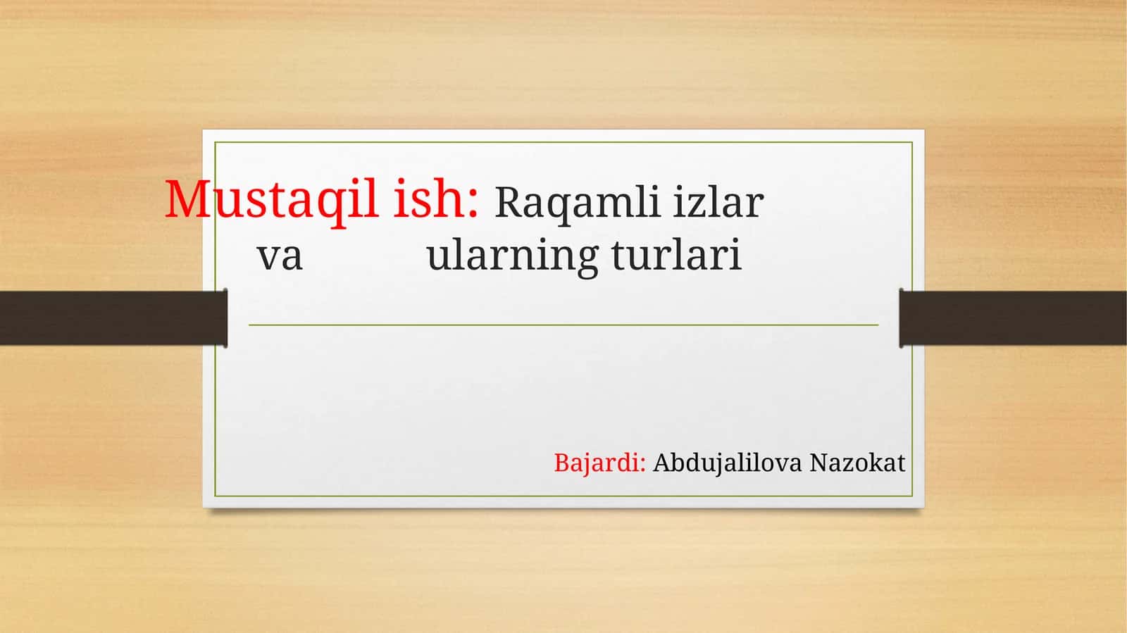 Raqamli izlar va ularning turlari 1