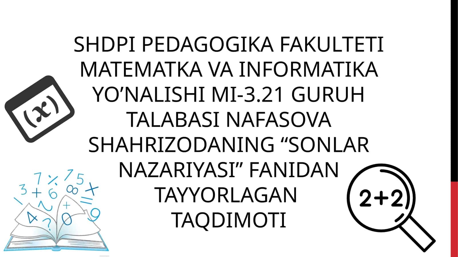 SONLAR NAZARIYASI 1