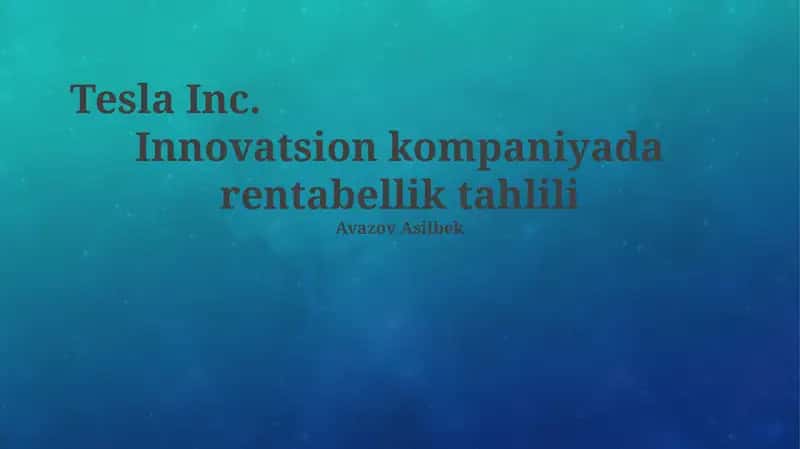Tesla Inc. 1