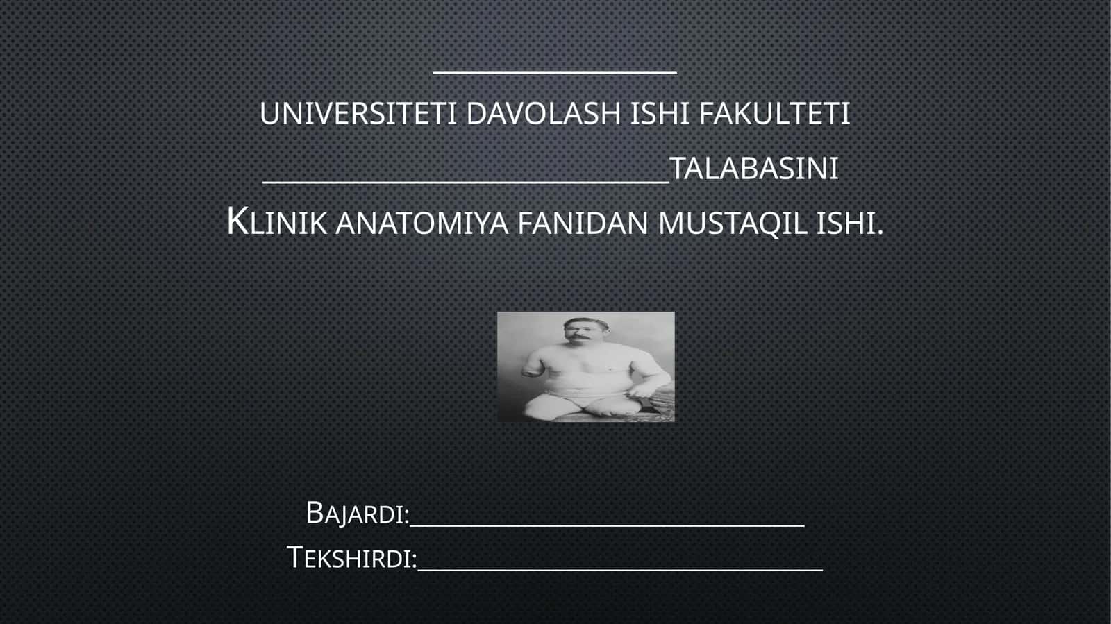 Klinik Anatomiya Fanidan Mustaqilishi 1