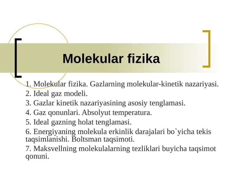 Molekular fizika 1