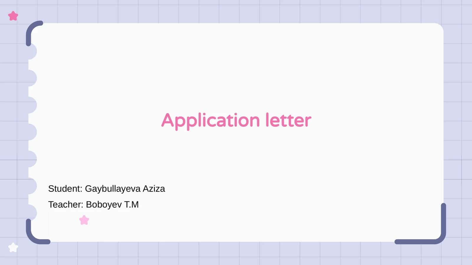 Introduction to Application Letters 1
