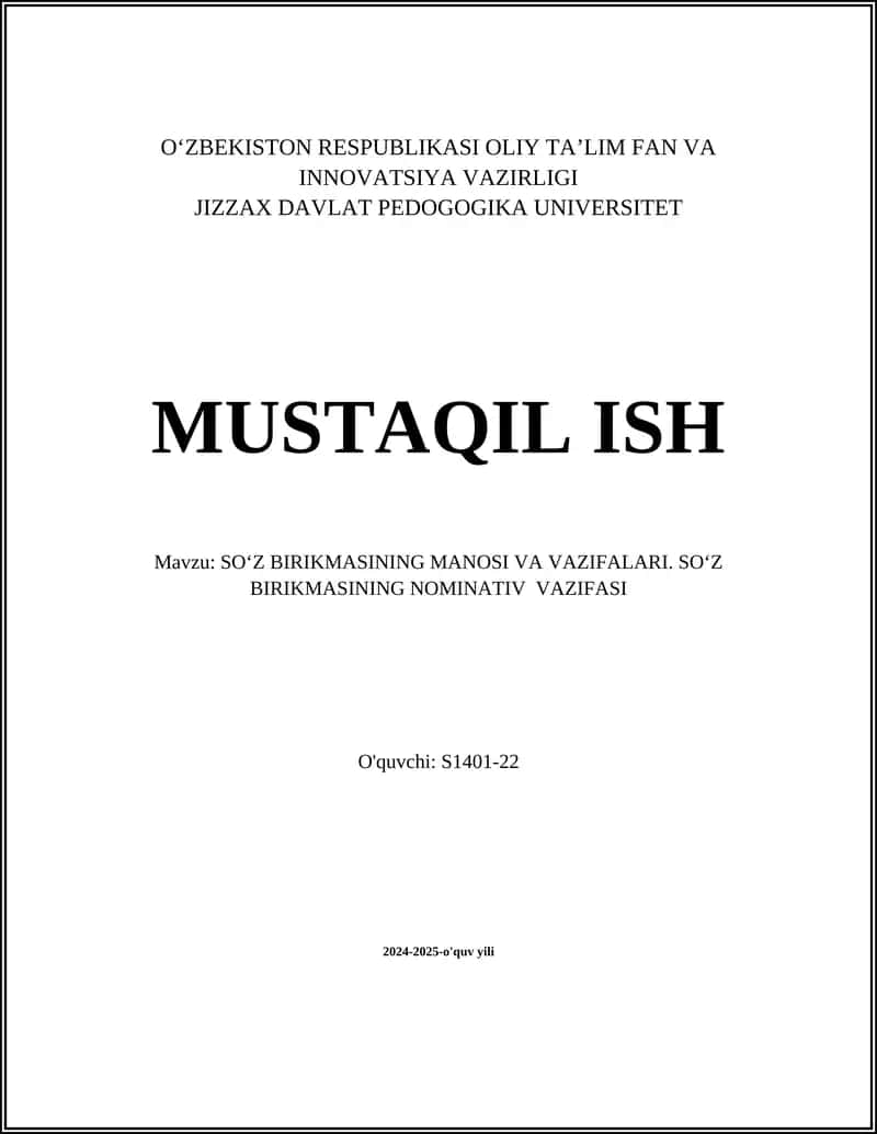 SOʻZ BIRIKMALARI TURLARI 1