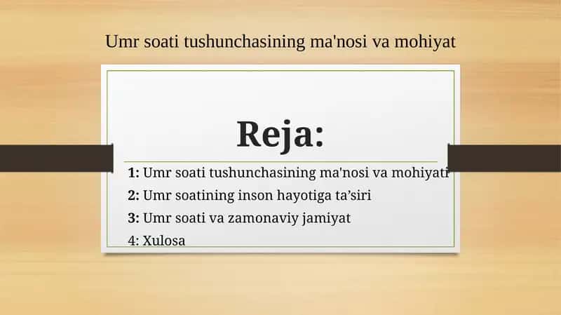 Umr soati tushunchasining ma'nosi va mohiyati 1