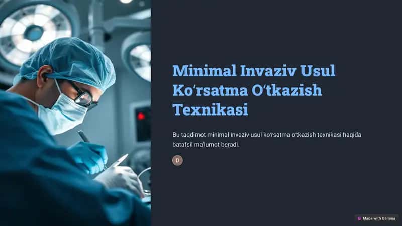 Minimal Invaziv Usul Koʻrsatma Oʻtkazish Texnikasi 1