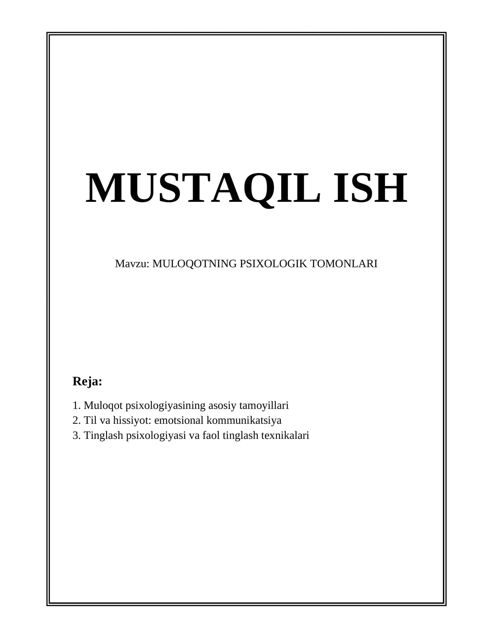 MULOQOTNING PSIXOLOGIK TOMONLARI 1