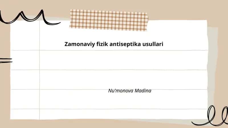 Zamonaviy fizik antiseptika usullari 1