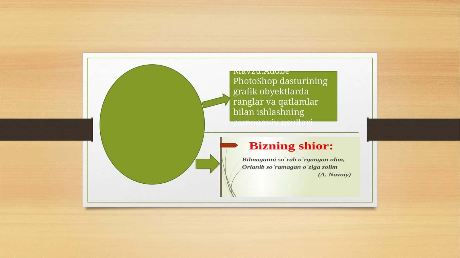 Mavzu:Adobe PhotoShop dasturining grafik obyektlarda ranglar va qatlamlar bilan ishlashning zamonaviy usullari 1