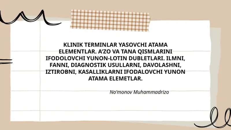 KLINIK TERMINLAR YASOVCHI ATAMA ELEMENTLAR 1