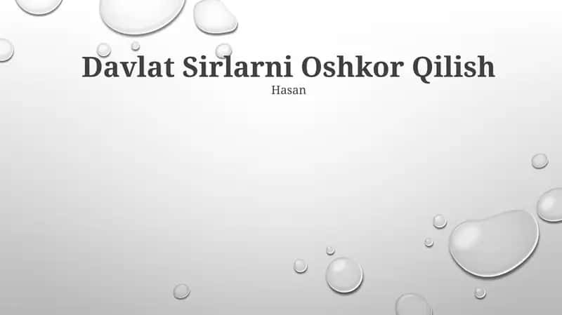 Davlat Sirlarni Oshkor Qilish 1