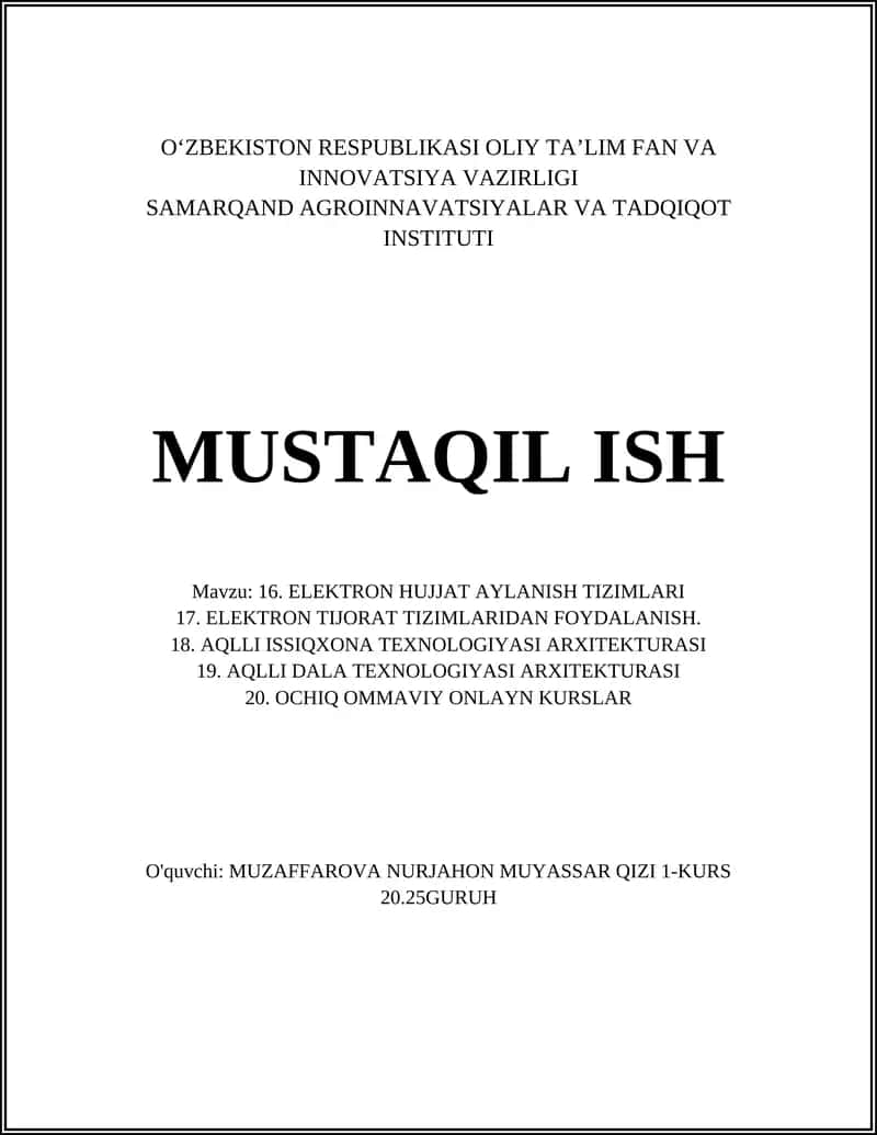 ELEKTRON HUJJAT AYLANISH TIZIMLARI 1