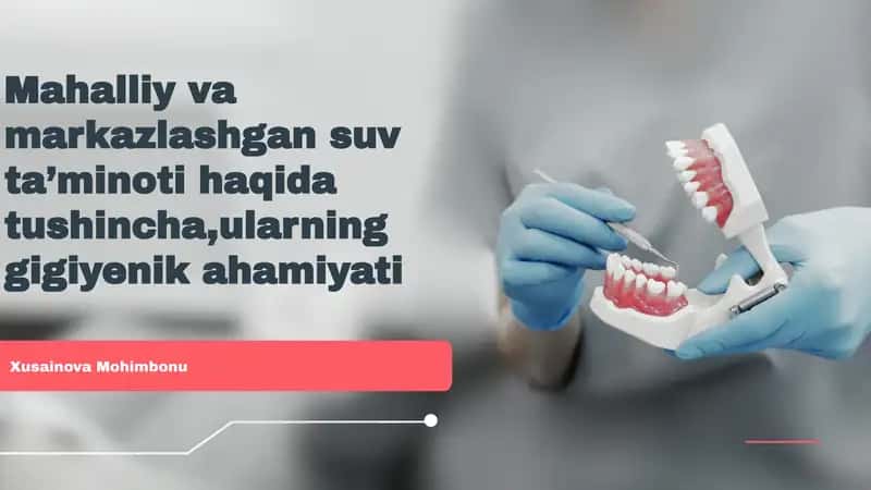 Mahalliy va markazlashfan suv taminoti 1