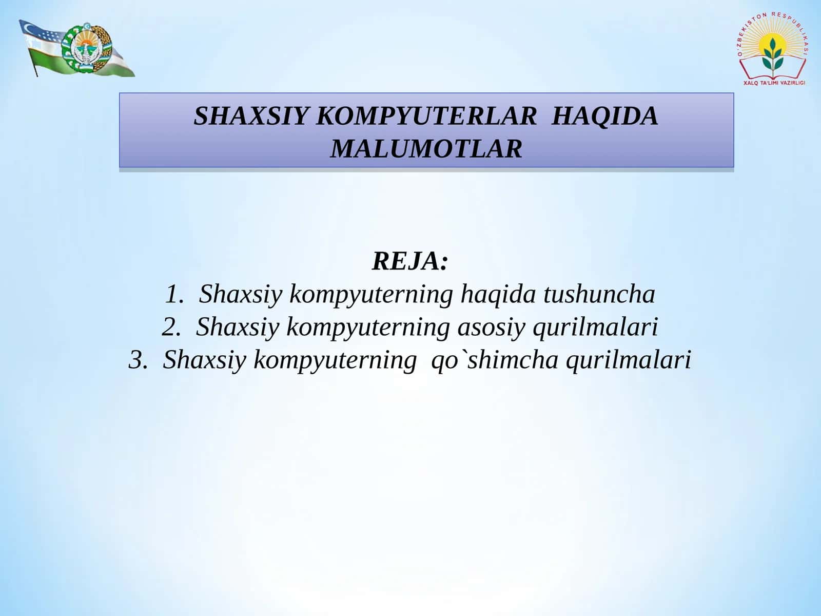Shaxsiy Kompyuterlar Haqida Malumotlar 1