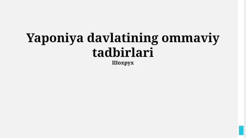 Yaponiya davlatining ommaviy tadbirlari 1