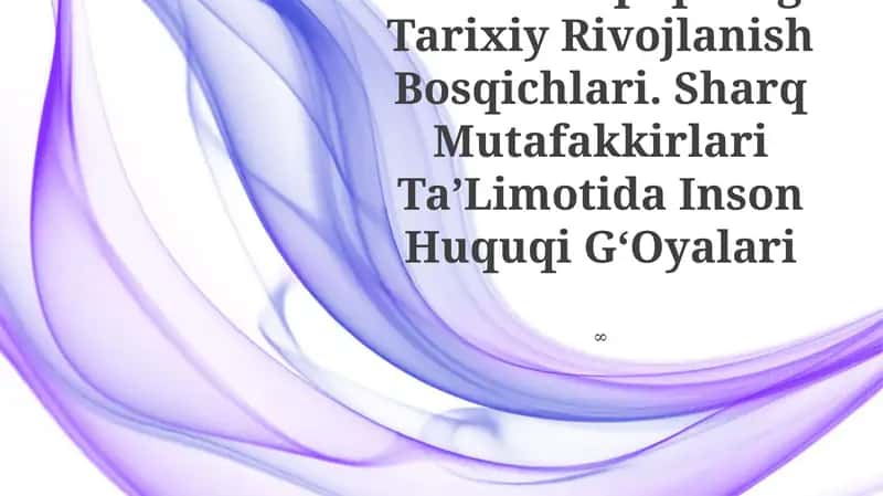 Inson Huquqining Tarixiy Rivojlanish Bosqichlari 1