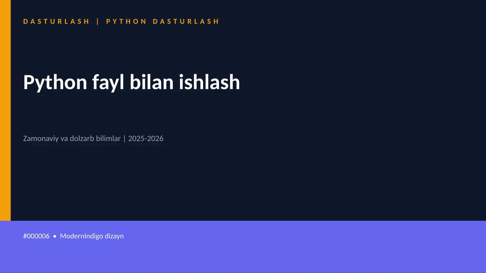 Python fayl bilan ishlash 1