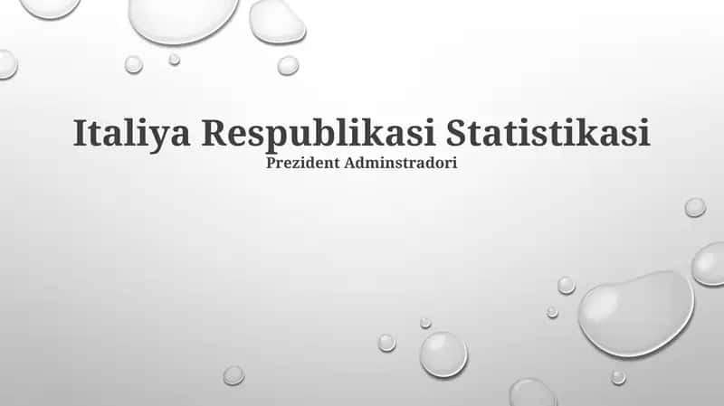 Italiya Respublikasi Statistikasi 1
