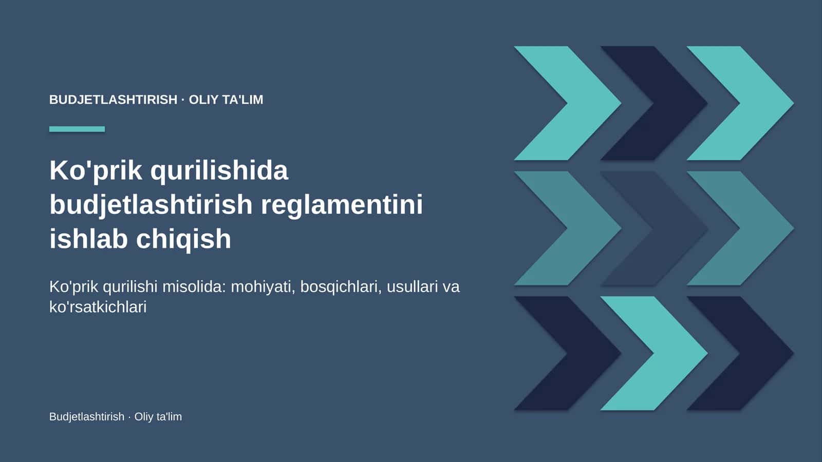 Ko'prik qurilishida budjetlashtirish reglamentini ishlab chiqish 1