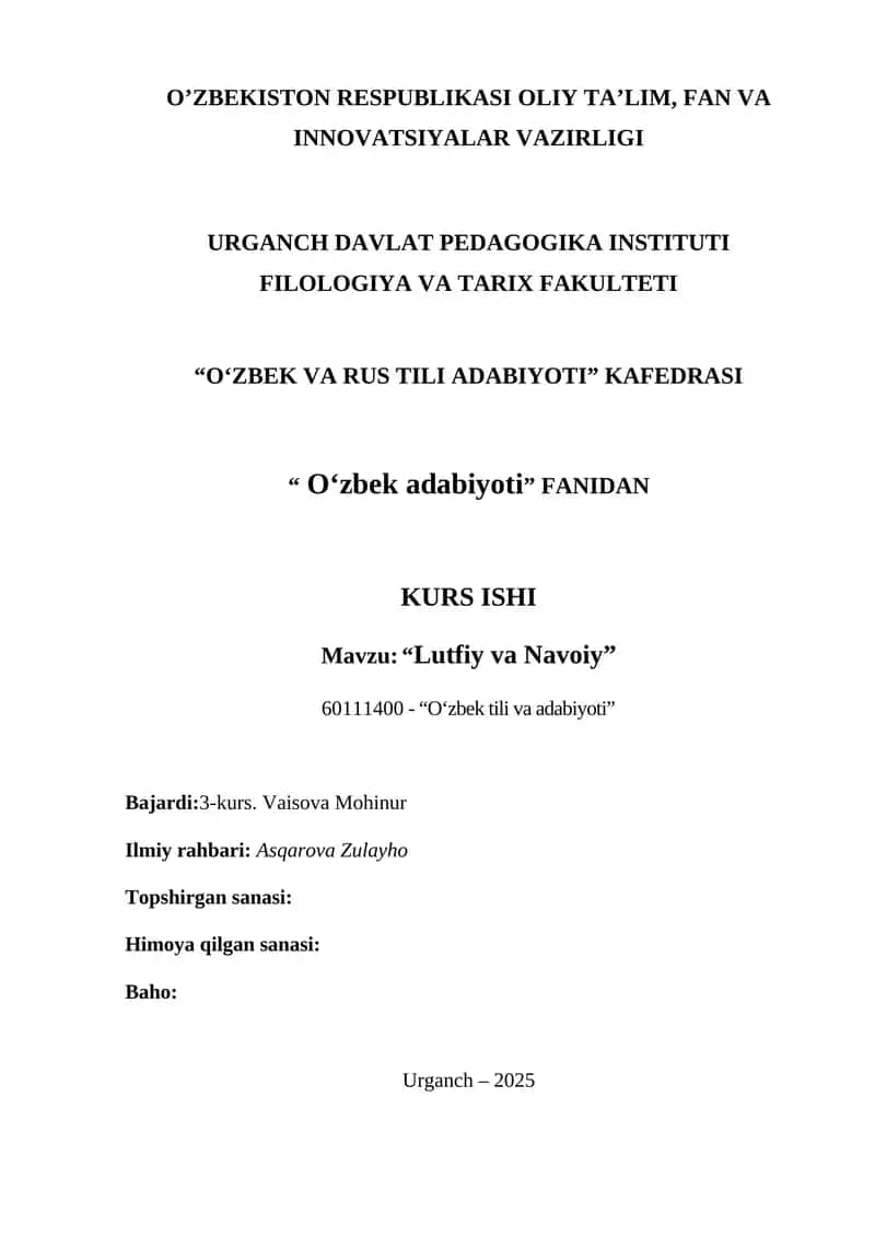 "Lutfiy va Navoiy" 1