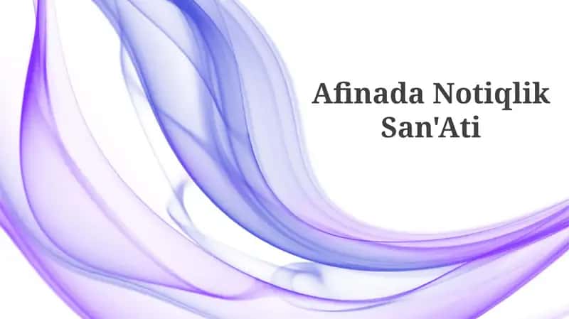 Afinada Notiqlik San'Ati 1