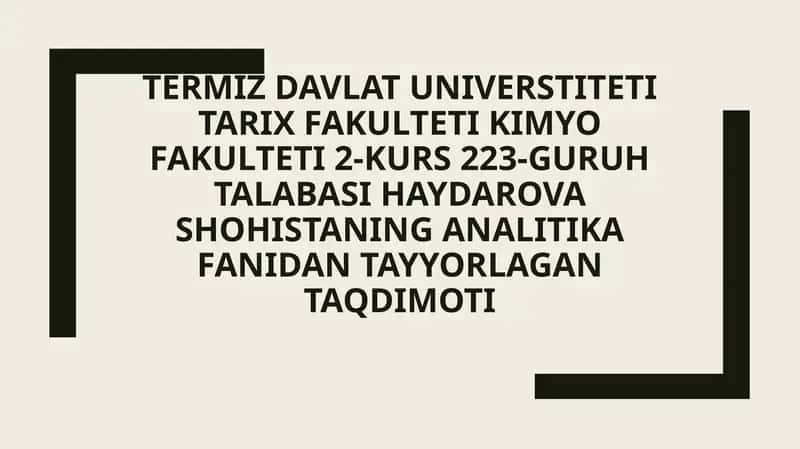 Anionlarning 3-guruhi va ularga xos sifat reaksiyalar 1