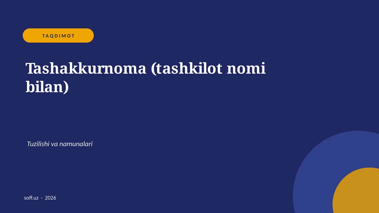 Tashakkurnoma 1