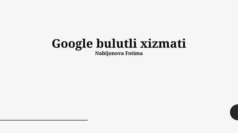 Google Cloud xizmati 1
