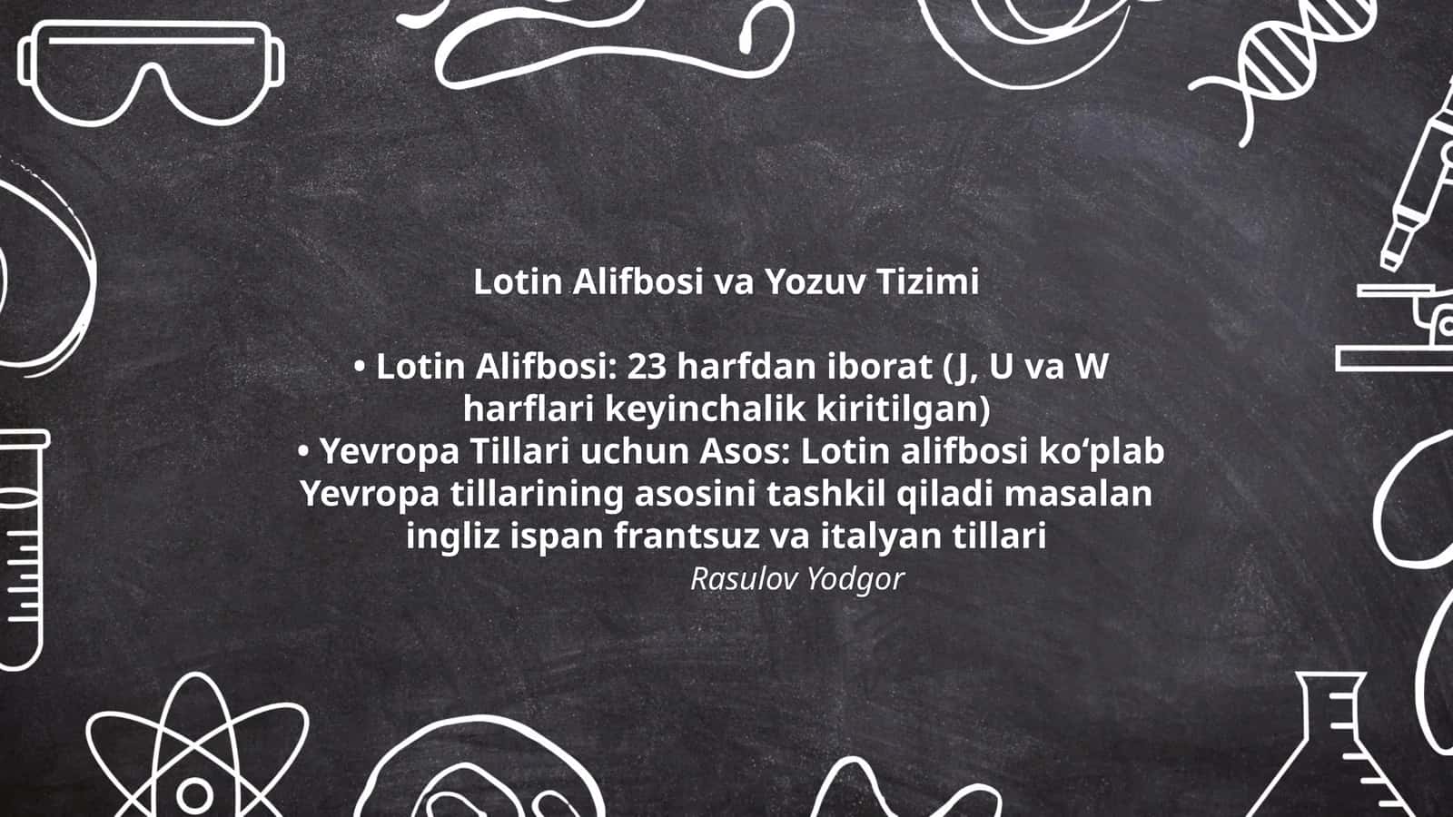 Lotin Alifbosi va Yozuv Tizimi 1