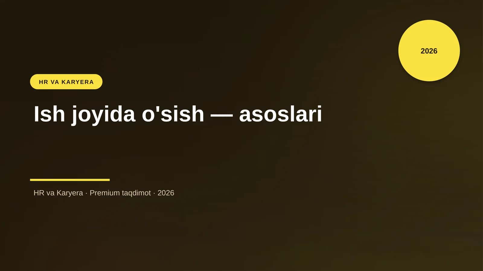 Ish joyida o'sish — asoslari 1