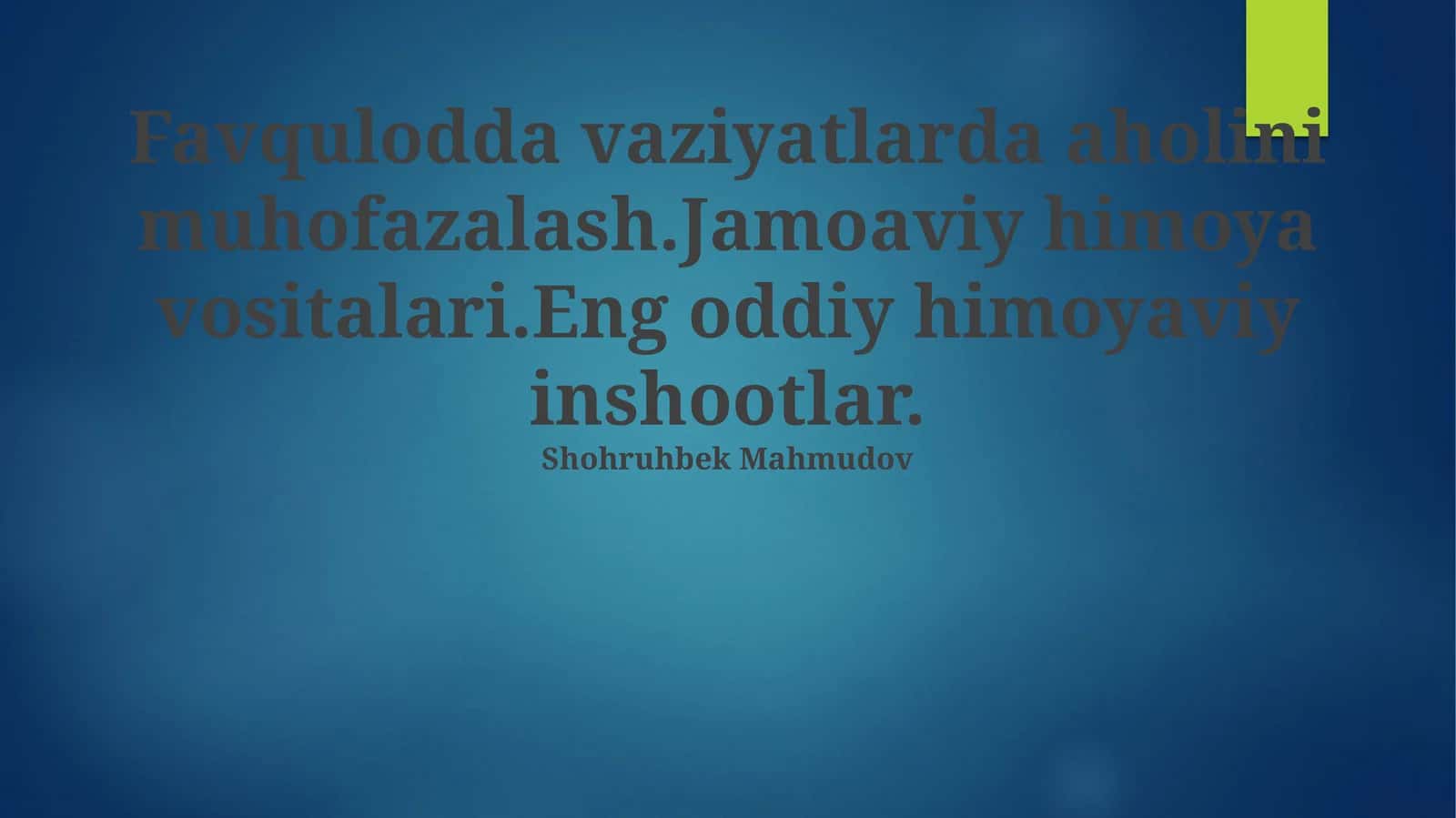 Favqulodda vaziyat tushunchasi 1