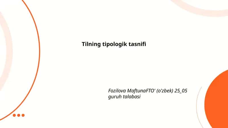 Tilning tipologik tasnifi 1