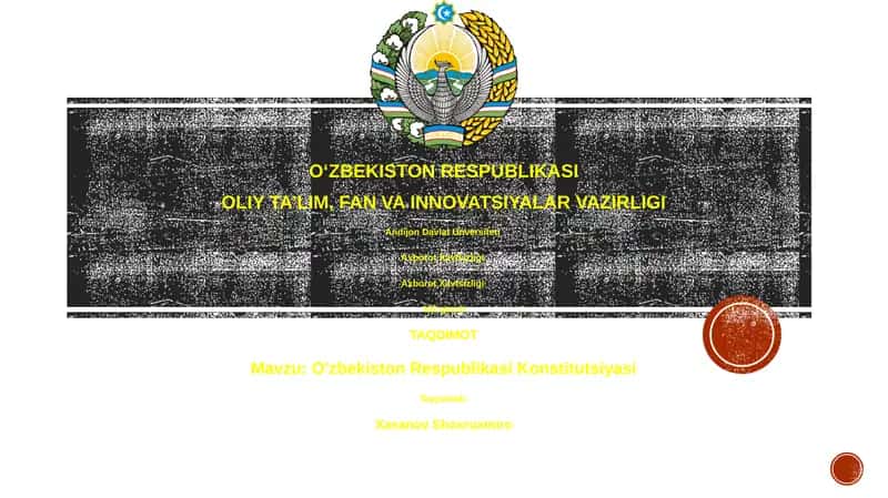 O'zbekiston Respublikasi Konstitutsiyasi 1
