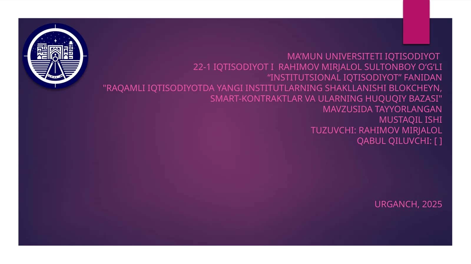Institutsional iqtisodiyot 1