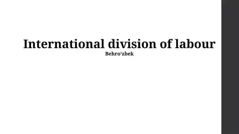 International division of labour