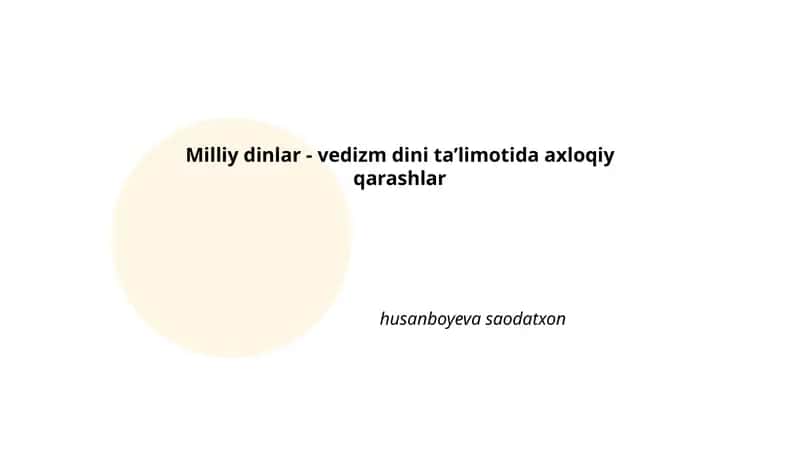Vedizm axloqiy tushunchalari 1