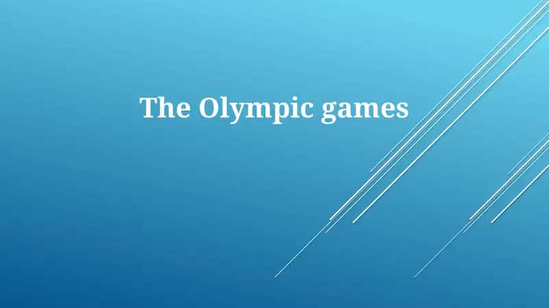 The Olympic games 1