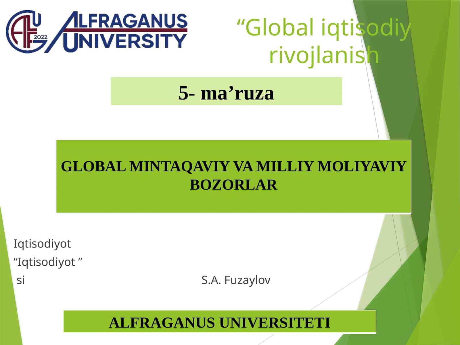 GLOBAL MINTAQAVIY VA MILLIY MOLIYAVIY BOZORLAR 1