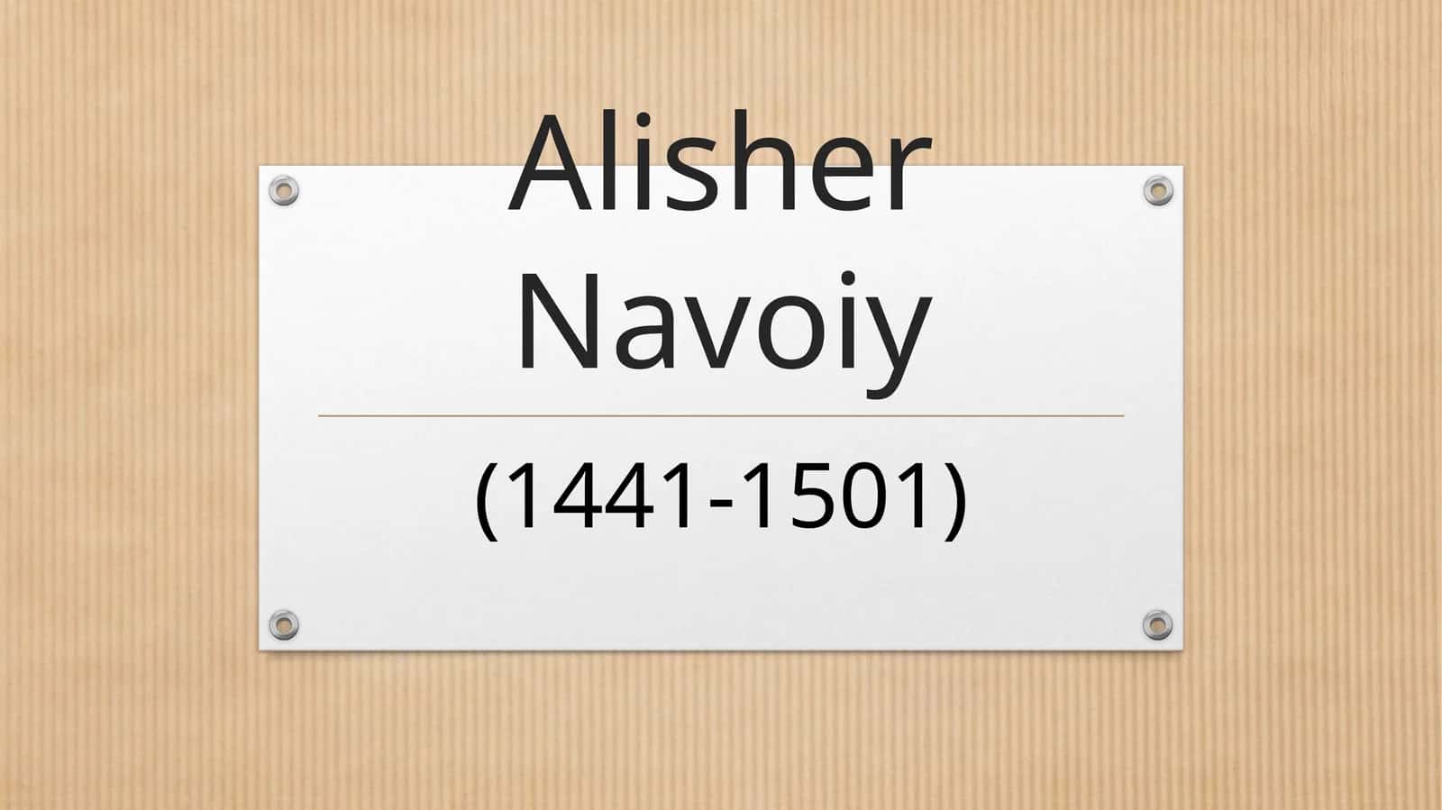Alisher Navoiy 1