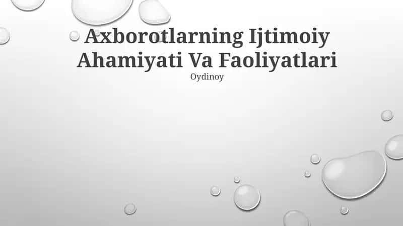 Axborotlarning Ijtimoiy Ahamiyati Va Faoliyatlari 1
